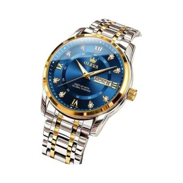 Imagem de Relógio Masculino À Prova d'Água Luminoso De Quartzo OLEVS 5513 Em Aço