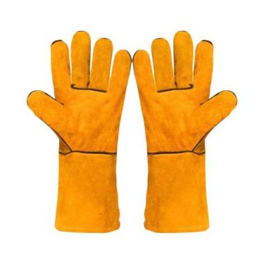 Imagem de Luvas De Couro Resistentes Ao Calor E Ao Fogo Com Costura De Kevlar, L