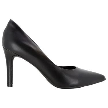 Imagem de Scarpin Feminino Usaflex Ad0601012 Bico Fino, Preto, Preto, 37
