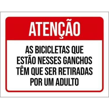Imagem de Kit 10 Placas Bicicletas Nesses Ganchos Tem Retiradas Adulto - Sinaliz