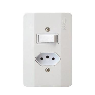 Imagem de Interruptor 1 Tecla Simples + Tomada 10a - Linha Millenium - Mectronic