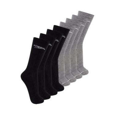 Imagem de Kit com 8 Pares de Meias Esportiva Cano Longo Speedo 8027 Colorido, Pr