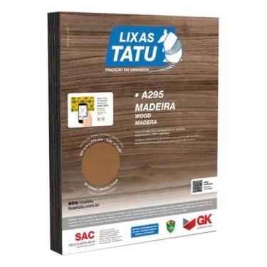 Imagem de Lixa para madeira tatu 10 folhas - A295 Grão:080 - LIXAS TATU
