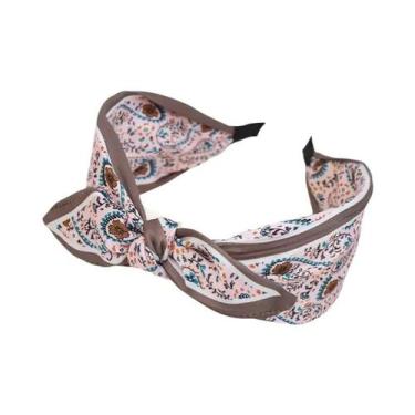 Imagem de Tiara Floral Feminina Com Laço E Orelhas De Coelho, Acessório De Cabel