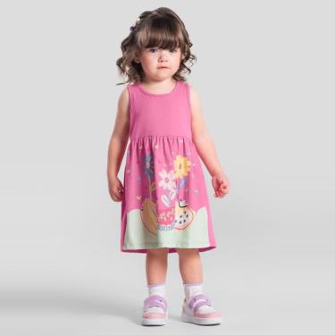Imagem de Vestido infantil menina de flores e frutas Brandili