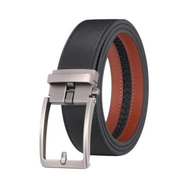 Imagem de Cinto Masculino De Couro Genuíno Azul, Marca De Luxo, Designer, Fivela