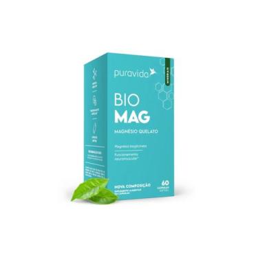 Imagem de Bio Mag Magnésio Quelato Puravida  60 Cápsulas