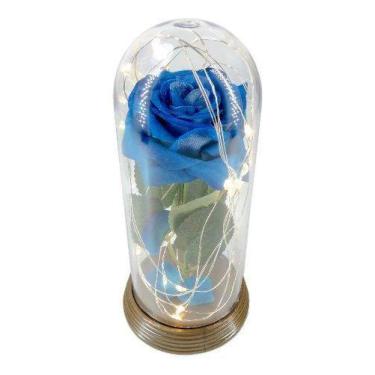 Imagem de Luminária Cúpula A Bela E A Fera Rosa Encantada Aveludada - Amor Lindo