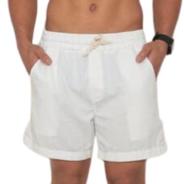 Imagem de Short linho mauricinho curto casual sarja Conexão, Branco, G