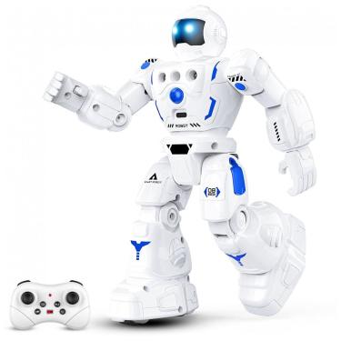 Imagem de Robô Programável Azul e Branco – BAZOLOTA, Controle Remoto + Sensor de Gestos, Caminhar, Deslizar, Cantar e Dançar para Crianças