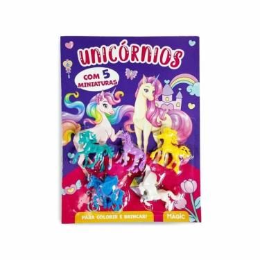 Imagem de Unicórnios - Colorir e Brincar com 5 Miniaturas