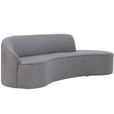Imagem de Sofá Curvo 02 Lugares 150cm Braço Direito Eron Linho Cinza Mesclado - Nexta Casa