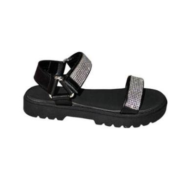 Imagem de Sandalia Juvenil Molekinha Feminina Infantil Velcro Brilhos-Feminino
