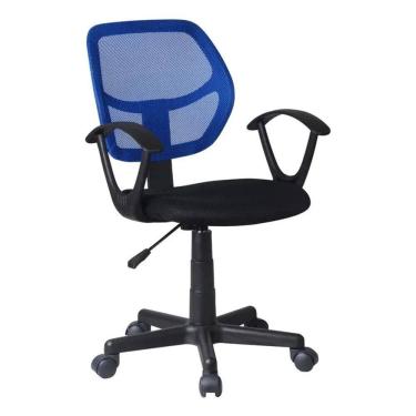 Imagem de Cadeira Escritorio Tela Mesh Azul E Preta Giratoria - Office Azul E Preta