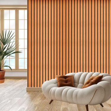 Imagem de Papel de Parede Adesivo Autocolante Decorativo Madeira Ripado Texturiz