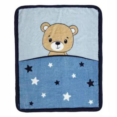 Imagem de Cobertor Bebê Corttex Le Petit Rachel 90X110  - 070009, CINZA, Azul