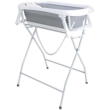 Imagem de Banheira de Bebe Compacta Dobravel com Suporte Kiddo Flex Cinza