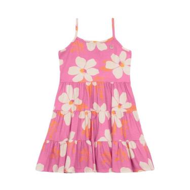 Imagem de Vestido infantil menina de flores colorido Brandili -Rosa