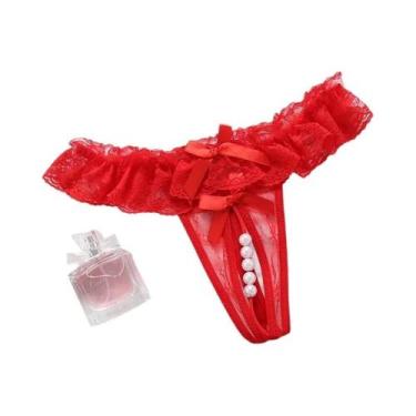Imagem de Tanga Transparente De Renda Com Baixa Cintura Para Mulheres, G-String 