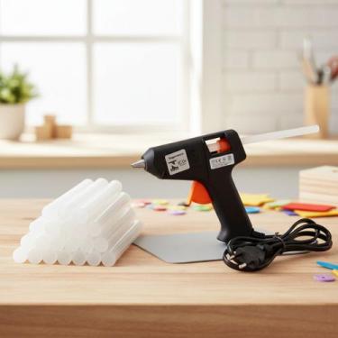 Imagem de Kit 1 Pistola Cola Quente Bivolt Com 24 Refil Mini Bastão - GIRAFLOWER
