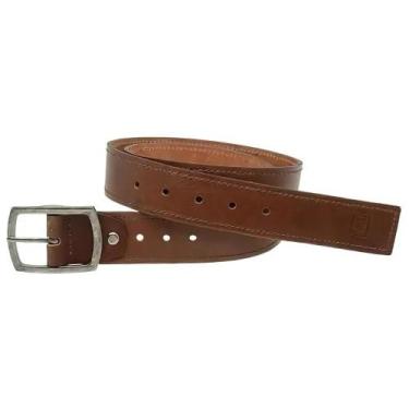 Imagem de Cinto Rijeero Casual Em Couro Soleta Marrom Com Detalhe Em Costura Mar