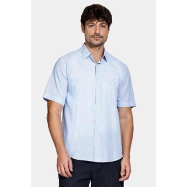 Imagem de Camisa Aramis Manga Curta Regular Linho Algodão Azul-Masculino