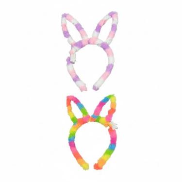 Imagem de Tiara LED Coelhinha Pelúcia que Pisca Festa Viral colorida - 000028063