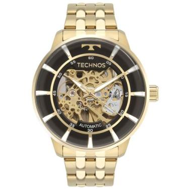 Imagem de Relógio Technos Automatico Masculino Skeleton Dourado - G3265AA/1P