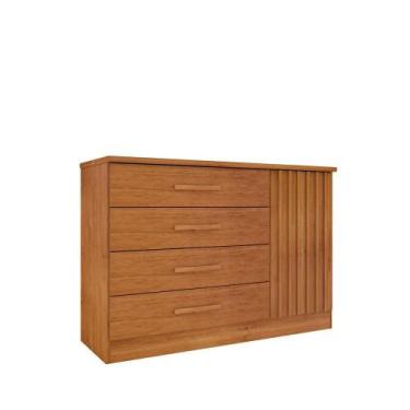 Imagem de Cômoda Ripada Barcelona C- Sapateira 4 Gavetas Com 1 Porta Tcil Cinamo