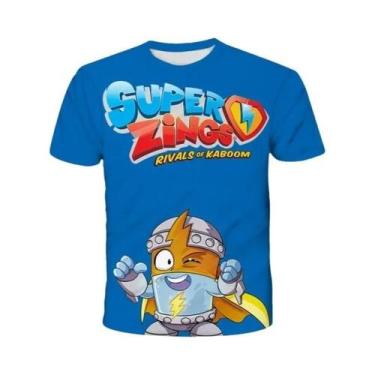Imagem de Camiseta Infantil De Manga Curta Super Zings Anime Game Streetwear, Ro