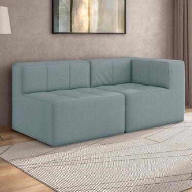 Imagem de Sofá Modulado Na Caixa 2 Lugares 154cm Espuma D33 Multimóveis CR45352 Azul
