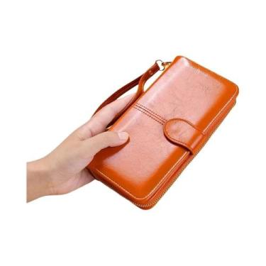 Imagem de Carteira Feminina De Couro Com Porta-Cartões E Porta-Moedas Longa - NO