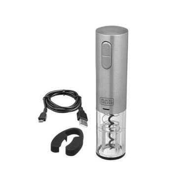 Imagem de Abridor de vinho inox elétrico recarregável black decker w10