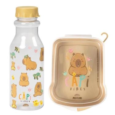 Imagem de Kit Lanche Infantil Garrafinha De Água E Sanduicheira Escola - - PLASU