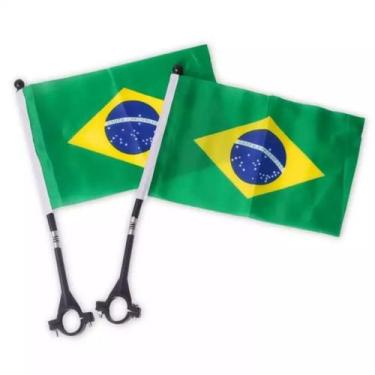 Imagem de Bandeira do Brasil para Moto  Haste com Suporte de Fixação Fácil - Neo