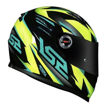 Imagem de Capacete Fechado Ls2 Ff358 Draze Preto Verde Amarelo Fluo, L/G (59/60)