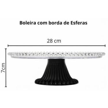 Imagem de BOLEIRA BANDEJA 28 cm DOCES REDONDA PRETA - Gfs