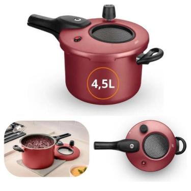 Imagem de Panela de Pressão 4,5L Ultra Segura Trava Externa Com Visor de 12cm Co