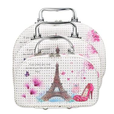 Imagem de Necessaire Feminina Maleta Frasqueira Caixa Organizadora Multiuso Pequ