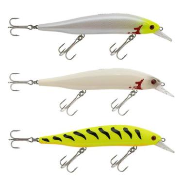 Imagem de Kit 3 Iscas Artificiais Pesca Profundidade LORI Brutal Brutinha 95 9,5