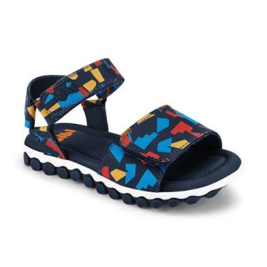 Imagem de Sandália Infantil BIBI Summer Roller New Estampada Couro Masculino, Az