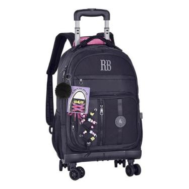 Imagem de Mochila Escolar Rebecca Bonbon Rodas 360 C Alças Clio Style, Preto