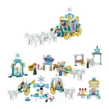 Imagem de Brinquedo Blocos de Montar Para Meninas Princesa do Gelo Carruagem e B