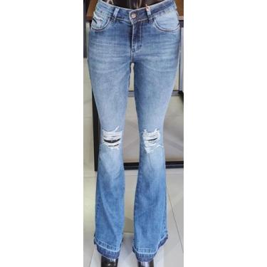 Imagem de Calça Flare Jeans Azul da Empório Jeans tamanho 38 com elastano