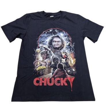 Imagem de Camiseta Chucky Boneco Assassino Blusa Filme Adulto Unissex HCDCHU - F
