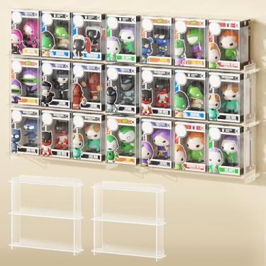 Imagem de WINKINE Prateleiras de parede compatíveis com 21 Funko Pop in Box, fácil instalação – a...