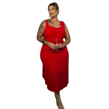 Imagem de Vestido Social Midi em Viscolinho Vermelho Laço Alça Arruaça Até o G7,