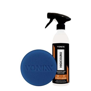 Imagem de Limpa Couro Automotivo para Bancos Higicouro Spray 500ML com Aplicador de Espuma Vonixx