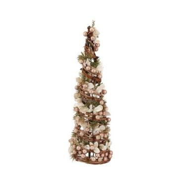 Imagem de Mini arvore pinheiro com eucalipto 38cm dourado bela flor