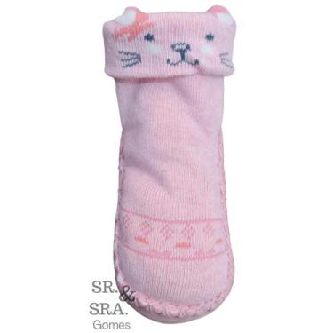 Imagem de Meia sapatinho para bebes e crianças com antiderrapante quentinha vári